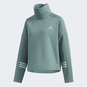 Women's ADIDAS emerald green Funnel Neck oversized‎ Sweatshirt size small